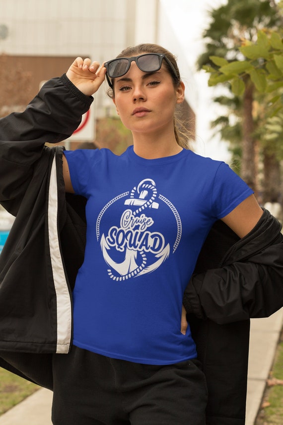 Women's Funny Cruise Squad Shirt Nautical Anchor Vacation Tee Trip TShirts Group Matching Boat Yacht Youth Unisex Gift Idea