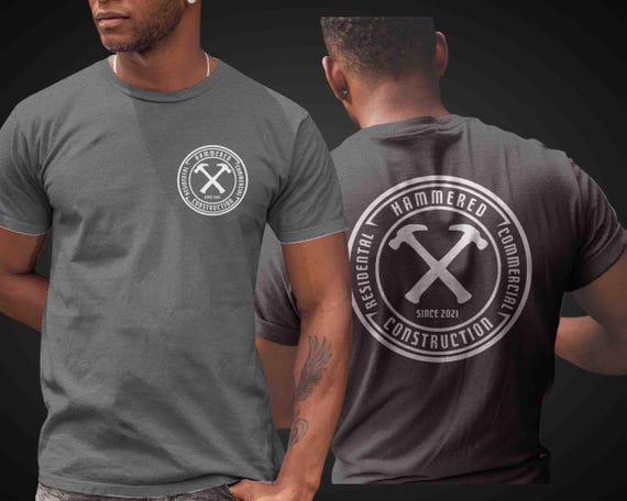 Men's Custom Construction Shirt Personalized Company Improvment Remodeling T Shirts Hammer Contractor Logo Business TShirt Unisex Men