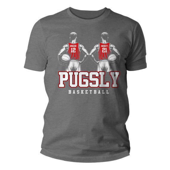 Men's Personalized Basketball T Shirt Custom Basketball 2 Players Shirt Personalized Hoops Dad Team Pride Custom Men's Shirts Gift Idea