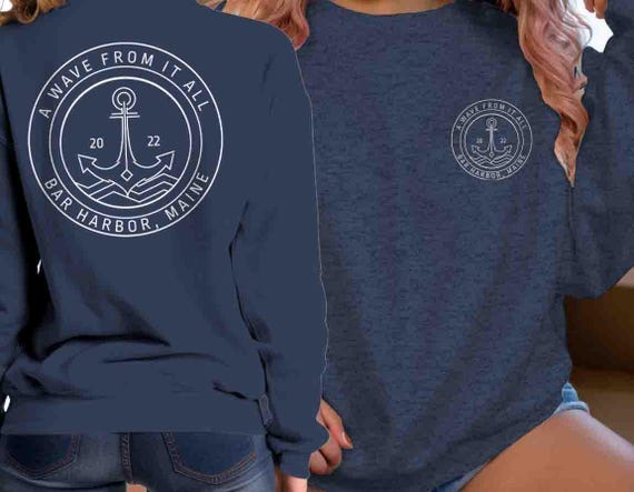 Men's Personalized Boat Gift Custom Sweatshirt Anchor Nautical Yacht Captain Modern Sail Boater Crewneck Crew Line Art Unisex Mans Gift Idea