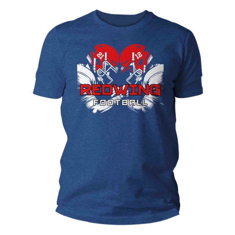 Men's Personalized Football T Shirt Custom Football 2 Players Shirt