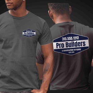 Men&#39;s Custom Construction Shirt Personalized Company Modern Logo Badge Home Builder T Shirts Contractor Logo Business TShirt Unisex Men