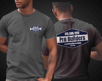 Custom Construction Company T-Shirt: Personalized Logo Work Shirt