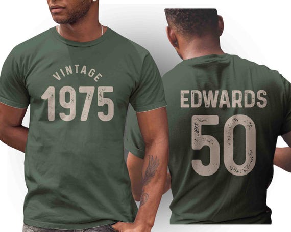 Custom 1975 Vintage Birthday T-Shirt: Personalized Retro Tee You Pick Name Year