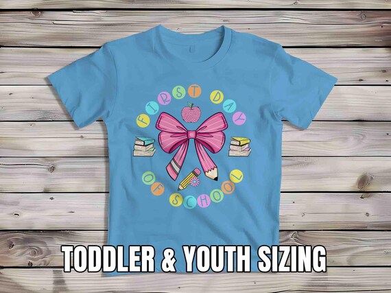 Kids Cute First Day School Shirt PreK TShirt Coquette Bow Daisy T-Shirt Cute Kindergarten T Shirt Boho 1st Day School Unisex Gift Idea Girls