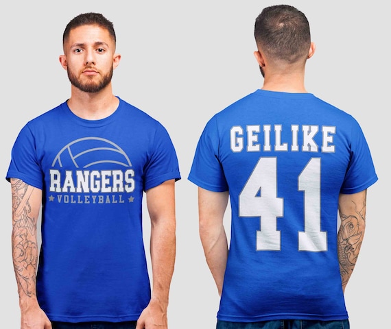 Men's Personalized Volleyball T Shirt Custom Volleyball Dad Shirt Personalized Volley Rear Printed Custom Shirts