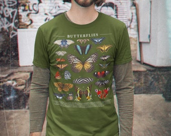 Butterfly Species T-Shirt: Illustrated Insect Graphic Tee