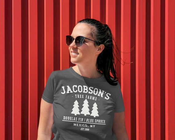 Women's Personalized Tree Farm Shirt Christmas Tree Shirt Farmer Gift Idea Custom Farm Fir Spruce T Shirt Pine Shirts Ladies V Neck