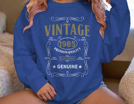 Men's Vintage 1985 40th Birthday Sweatshirt Classic Forty Shirt Gift Idea 40 Birthday Pullover Vintage Tee Vintage Crewneck Man Unisex