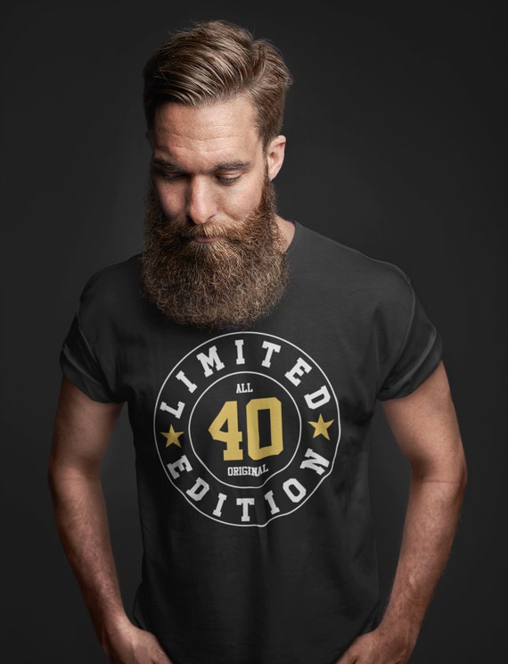 Men's 40th Birthday Shirt Limited Edition 40 Birthday T-Shirt Forty Shirt Gift Idea All Original Graphic Tee Vintage Shirt Man Unisex