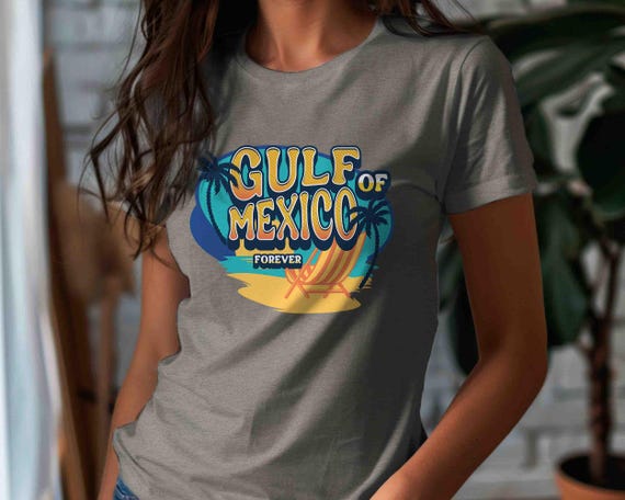 Men's Gulf Of Mexico Shirt Forever Shirt Tropical T-Shirt Gift Idea Anti Maga Protest Gulf of America Beach Tshirt Unisex Graphic Tee Beach