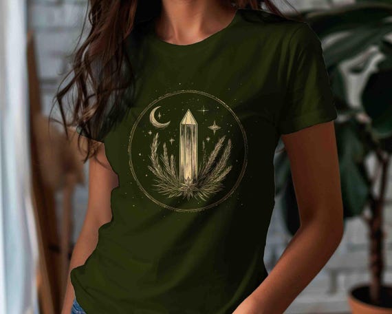 Women's Crystal TShirt Energy Shirt Reiki Healer Healing Positive Mineral Rock Crystal Gift Unisex Tee Witch Wicca Wiccan For Her Woman