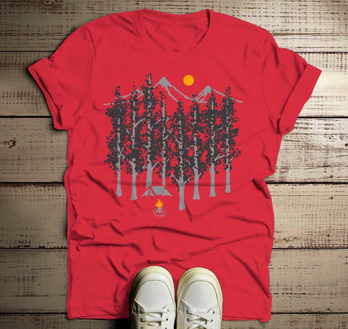 Men's Camping T Shirt Hipster Shirts Forest Nature Shirt Etsy