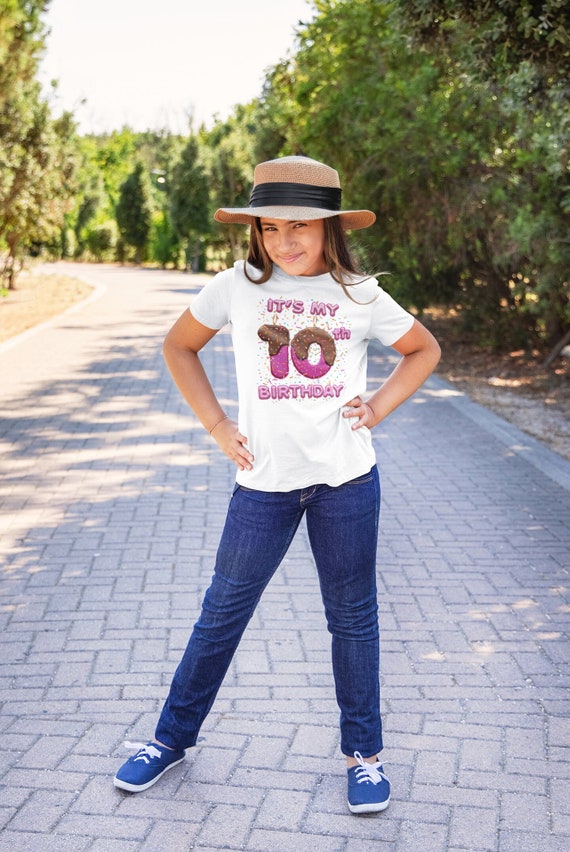 Kids 10th Birthday Shirt Cake Candle Fun Cute 10 Birthday T-Shirt Gift Idea For Kid Graphic Tee Youth Unisex Child Gift Idea