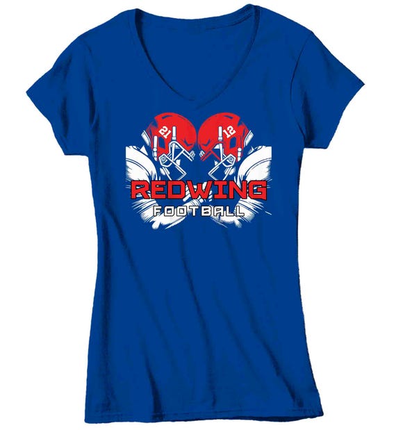 Women's Personalized Football T Shirt Custom Football Grandma Shirt Personalized Football Mom Team Pride Custom Ladies Shirts Gift Idea