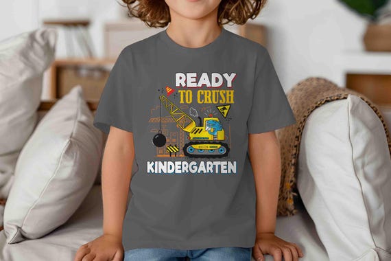 Kids Construction Kindergarten Shirt Back To School TShirt Dino T-Shirt Cute Kindergarten T Shirt Dinosaur Children's School Youth Gift