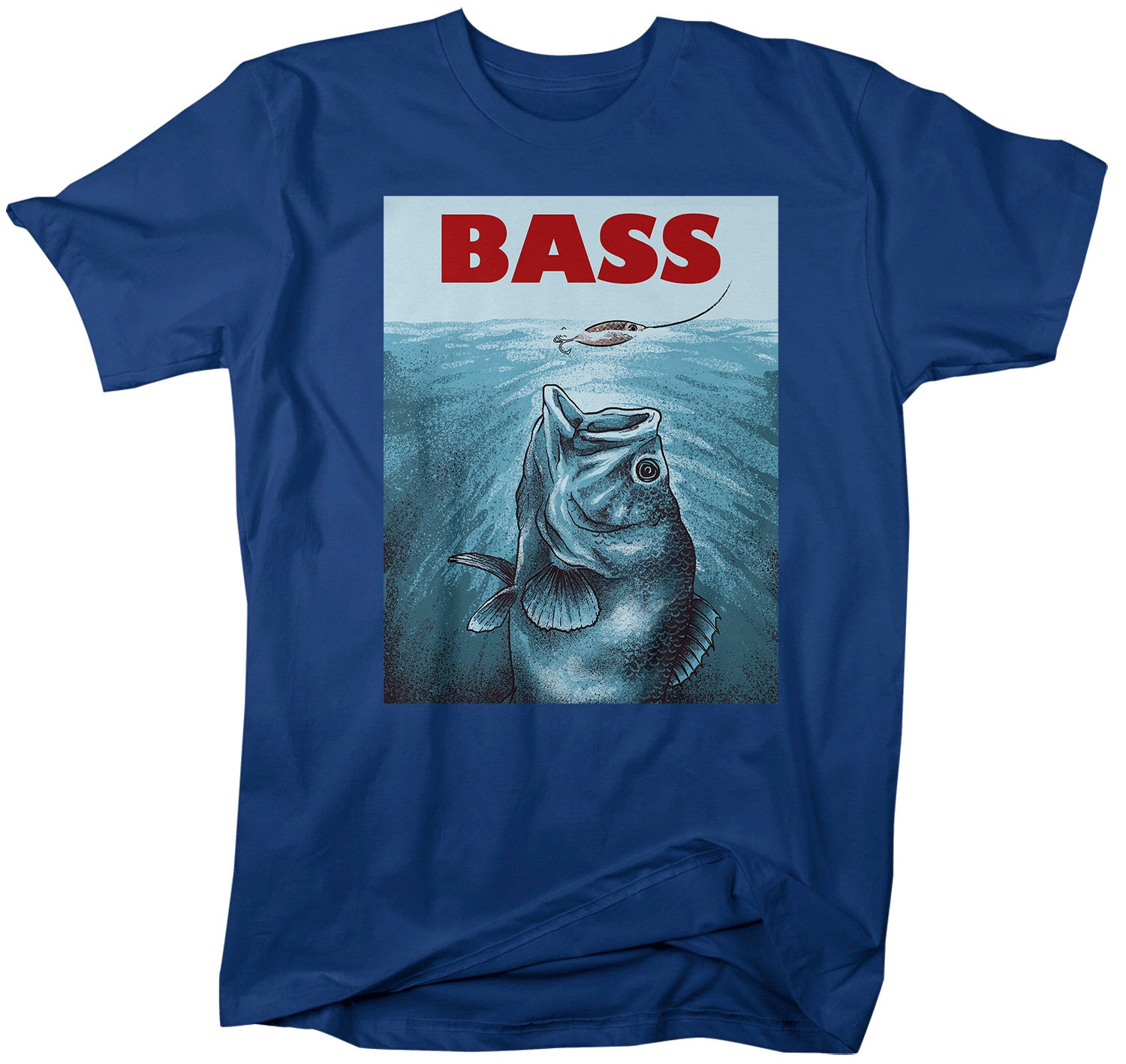 Vintage Keep Calm and Fish On Bass Fishing Rod T-Shirt