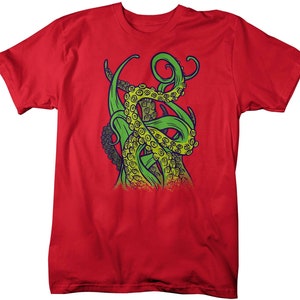 Men's Octopus T Shirt Tentacles Shirt Grunge Tee Aquatic Kraken Hipster Shirt Octopuses Gift Idea Man Unisex Man's zdjęcie 8