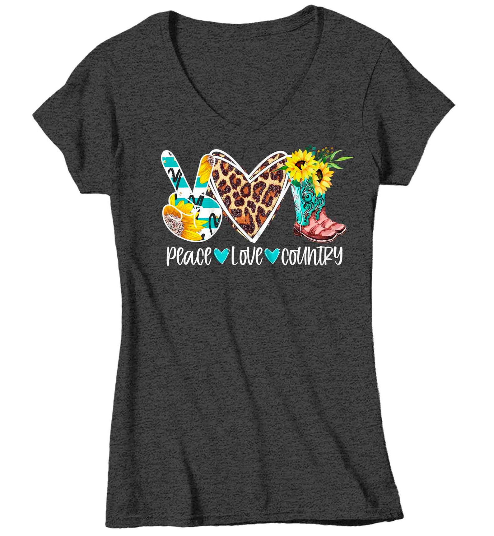 Women's Western T Shirt Southern Tee Peace Love Country Etsy