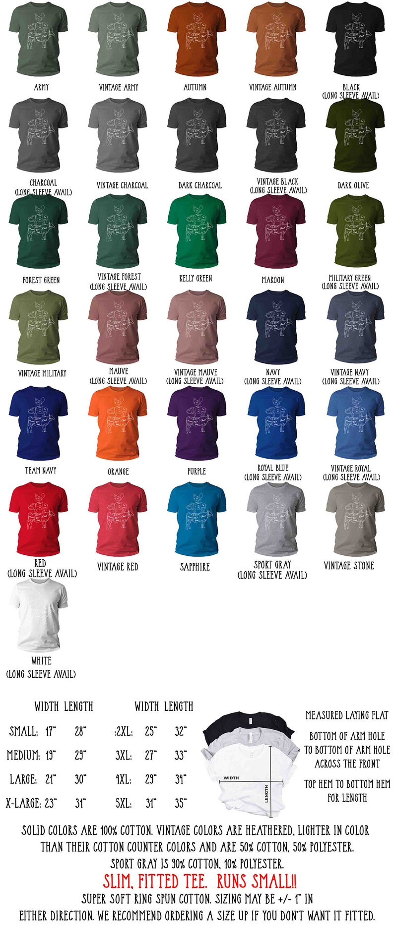 Butcher Cuts T-Shirt: Illustrated Meat Diagram, Chef BBQ Gift bild 2