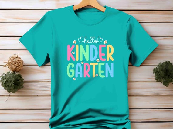 Men's Cute Kindergarten Shirt Teacher TShirt Daisies Flower Daisy T-Shirt Hello Kindergarten T Shirt Boho Teaching School Unisex Gift Idea