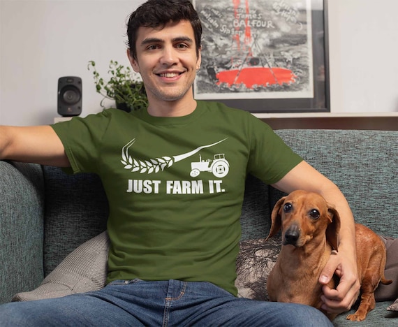 Men's Funny Farm T Shirt Just Farm It Farmer Shirt Farming Shirt Farmer Gift Idea Tractor T-Shirt Wheat