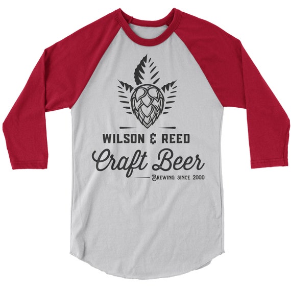 Men's Personalized Beer T-Shirt Custom Brewery Shirt Vintage TShirt Customized Raglan 3/4 Sleeve Craft Beer Shirts Brewing Shirt