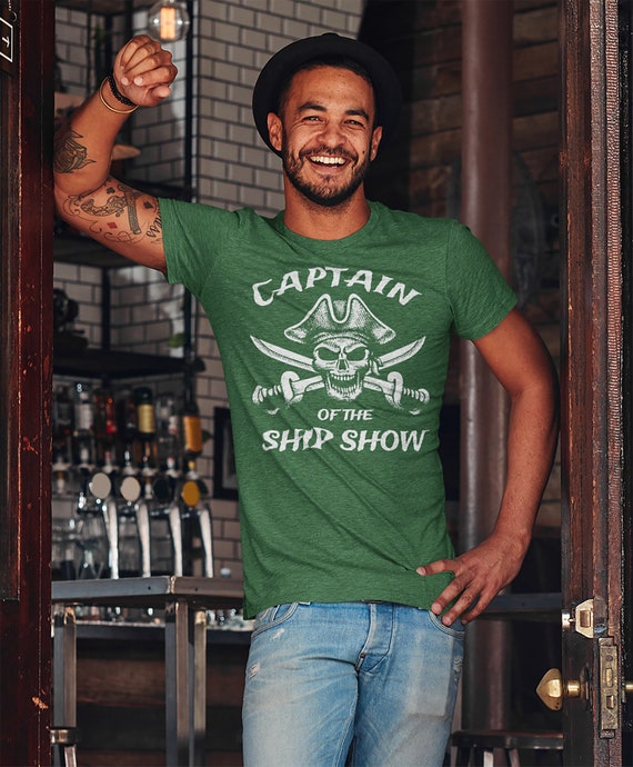 Men's Funny Pirate T Shirt Captain Shirt Ship Show Shirt Funny Boater Shirt Boating T Shirt Captain Ship Show Tee