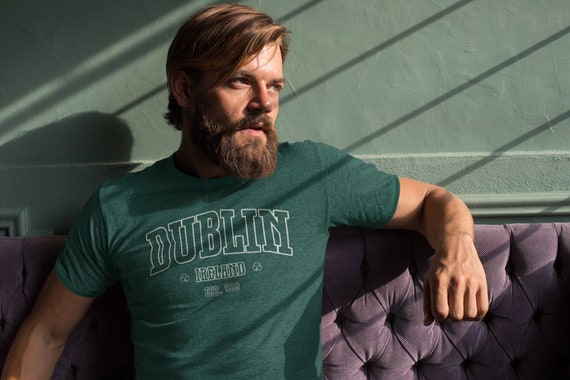 Men's Dublin Ireland T Shirt St. Patrick's Day Tshirts Typography Tee Irish Est. 988 Gift Idea Athletic Vintage Men Unisex