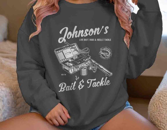 Men's Personalized Fishing Sweatshirt Bait & Tackle Crewneck Custom Fisherman Gift Idea For Man Fishing Pullover Vintage Tee Unisex Women