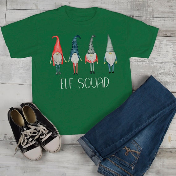 Kids Elf Squad Shirt Christmas Shirts Elf Outfit Idea Nordic Elves Shirt Hand Illustrated Graphic Tee Boy's Girl's Toddler