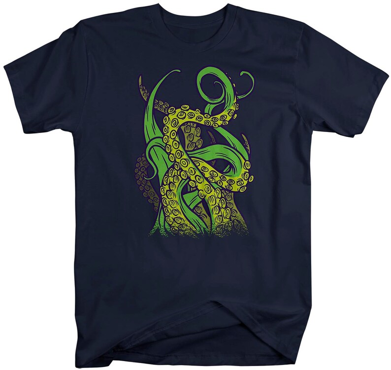 Men's Octopus T Shirt Tentacles Shirt Grunge Tee Aquatic Kraken Hipster Shirt Octopuses Gift Idea Man Unisex Man's zdjęcie 6