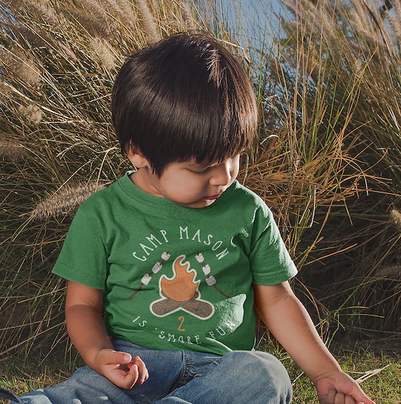 Kids Personalized Birthday Shirt Birthday Camp Shirts Smore Fun Camping T Shirt Custom Shirts