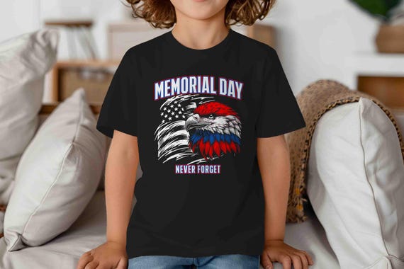 Kids Memorial Day Shirt Soldier T-Shirt Fallen Military United States Gift Patriotic T Shirt Eagle Never Forget Flag TShirt Unisex Tee