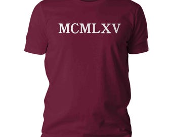 60th Birthday T-Shirt: Men's 1965 Roman Numerals, Retro Soft Tee