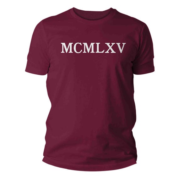 Men's 1965 Roman Numerals Birthday Shirt 60th Birthday T Shirt MCMLXV Sixty Years Gift Retro Bday Gift Men's Unisex Soft Tee 60 Bday Man