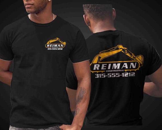 Men's Custom Construction Shirt Personalized Company Excavating Demo Excavation T Shirts Heavy Equipment Contractor Logo Business Unisex