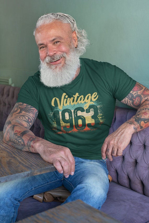 Men's Vintage 1963 Birthday T Shirt 60th Birthday Shirt Sixty Years Gift Grunge Bday Gift Men's Unisex Soft Tee Sixtieth Bday Unisex Man