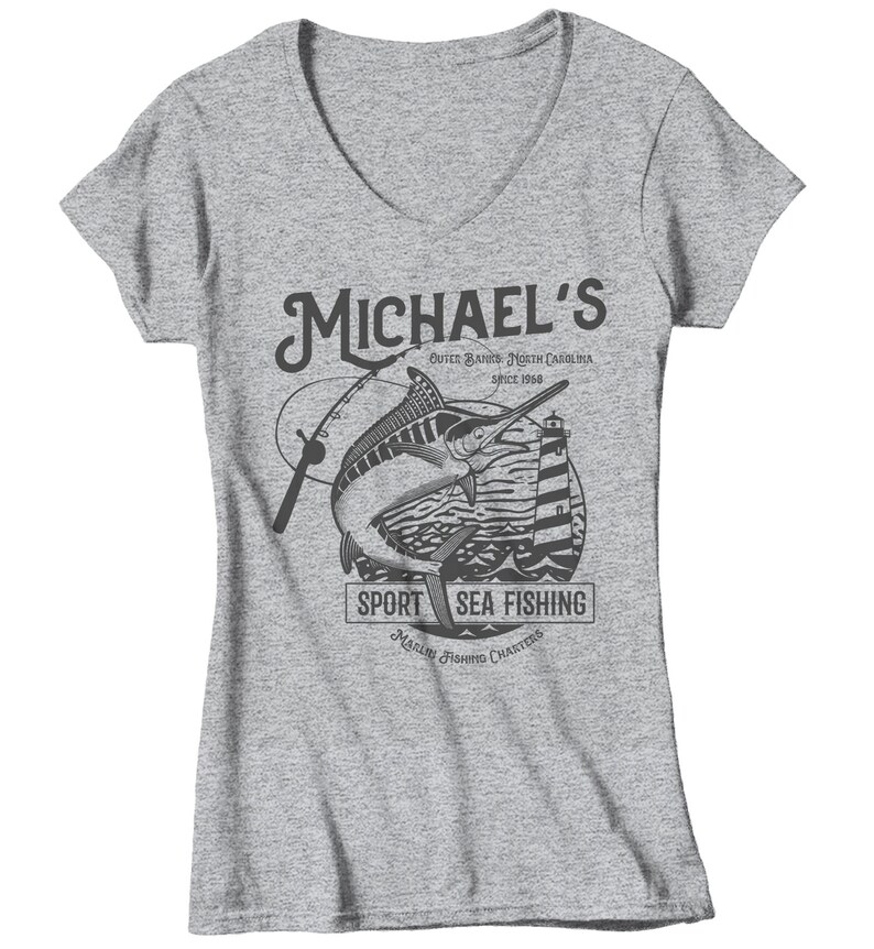 Women's Personalized Fishing T Shirt Deep Sea Fishing Etsy