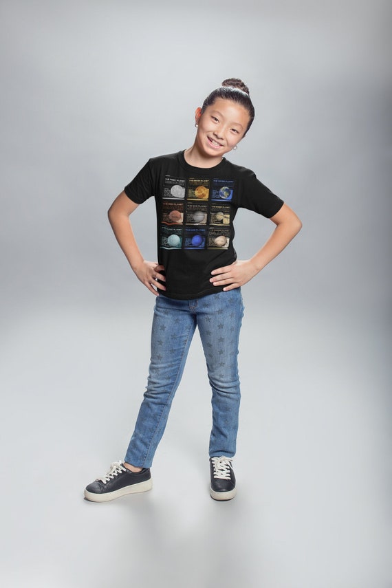 Kids Planets T Shirt Space Shirts Hipster Solar System Astronomy Stars Milky Way Gift Galaxy Reference Graphic Tee Youth Unisex