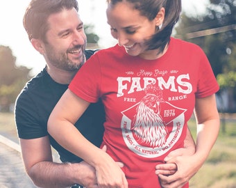 Women's  Personalized Farm T Shirt Vintage Rooster Shirt Farmer Gift Idea Custom Chicken Shirt Farm Shirts Customized TShirt