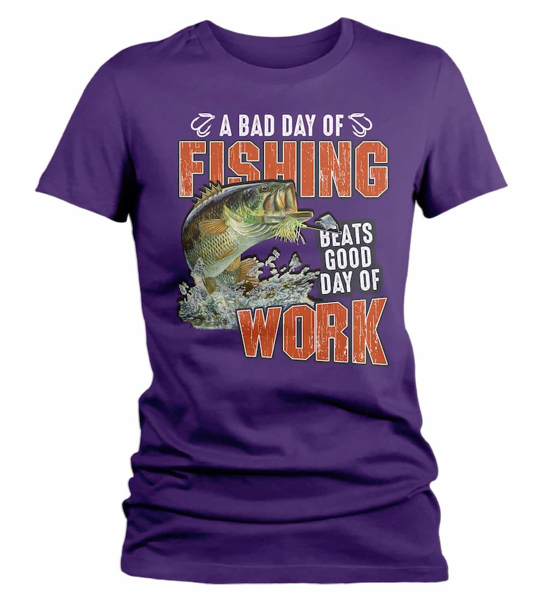 Women's Funny Fishing T Shirt Bad Day Fishing Shirt Beats Etsy