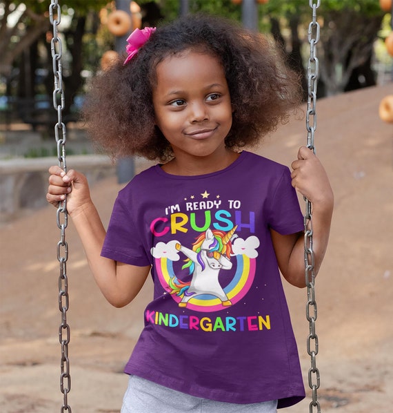 Kids Kindergarten T Shirt Kindergarten Shirt Girl's Crush Unicorn Shirt Cute Back To School Shirt Dabbing Unicorn Shirt