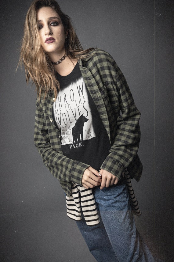 Women's Wolf Shirt Throw Me To Wolves T Shirt Lead The Pack Inspirational Tee Wild Forest Hipster Shirt Gift Ladies Soft Graphic Grunge Tee