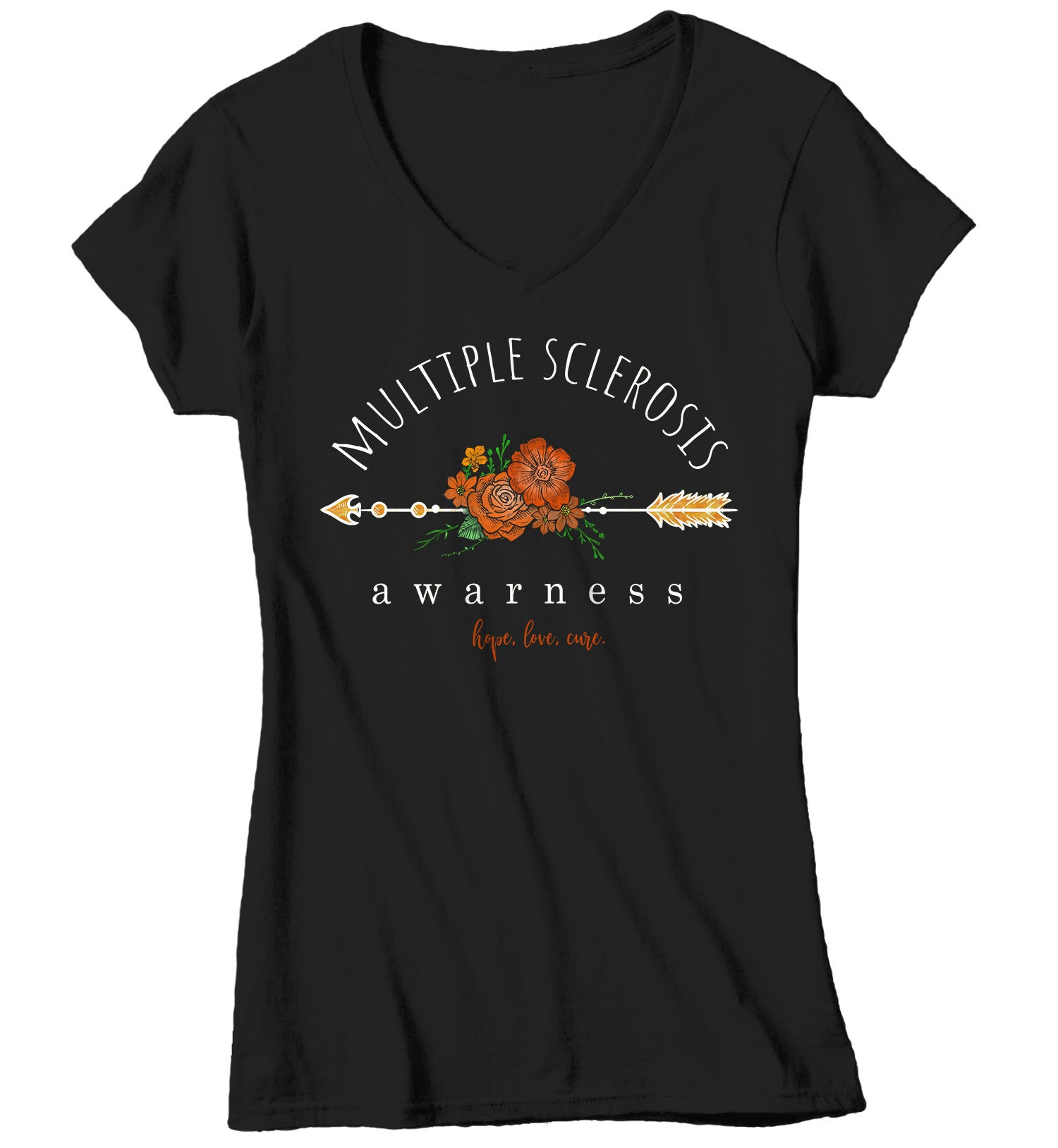 Women's Multiple Sclerosis Awareness T-shirt Hope Love | Etsy
