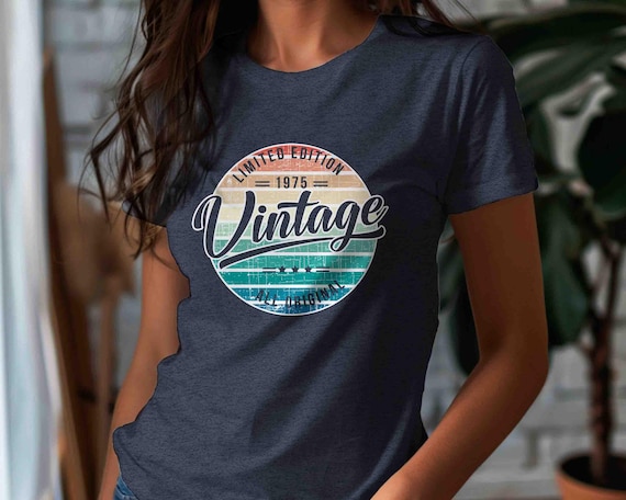 Men's Vintage 1975 Birthday T-Shirt 50th Birthday Shirt Fifty Years Gift Limited Edition Bday Gift Unisex Soft Tee 50 Bday Unisex TShirt