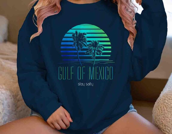 Men's Gulf Of Mexico Sweatshirt Forever Stay Salty Crewneck Gift Idea Anti Maga Protest Gulf of America Tourist Unisex Graphic Tee Grunge
