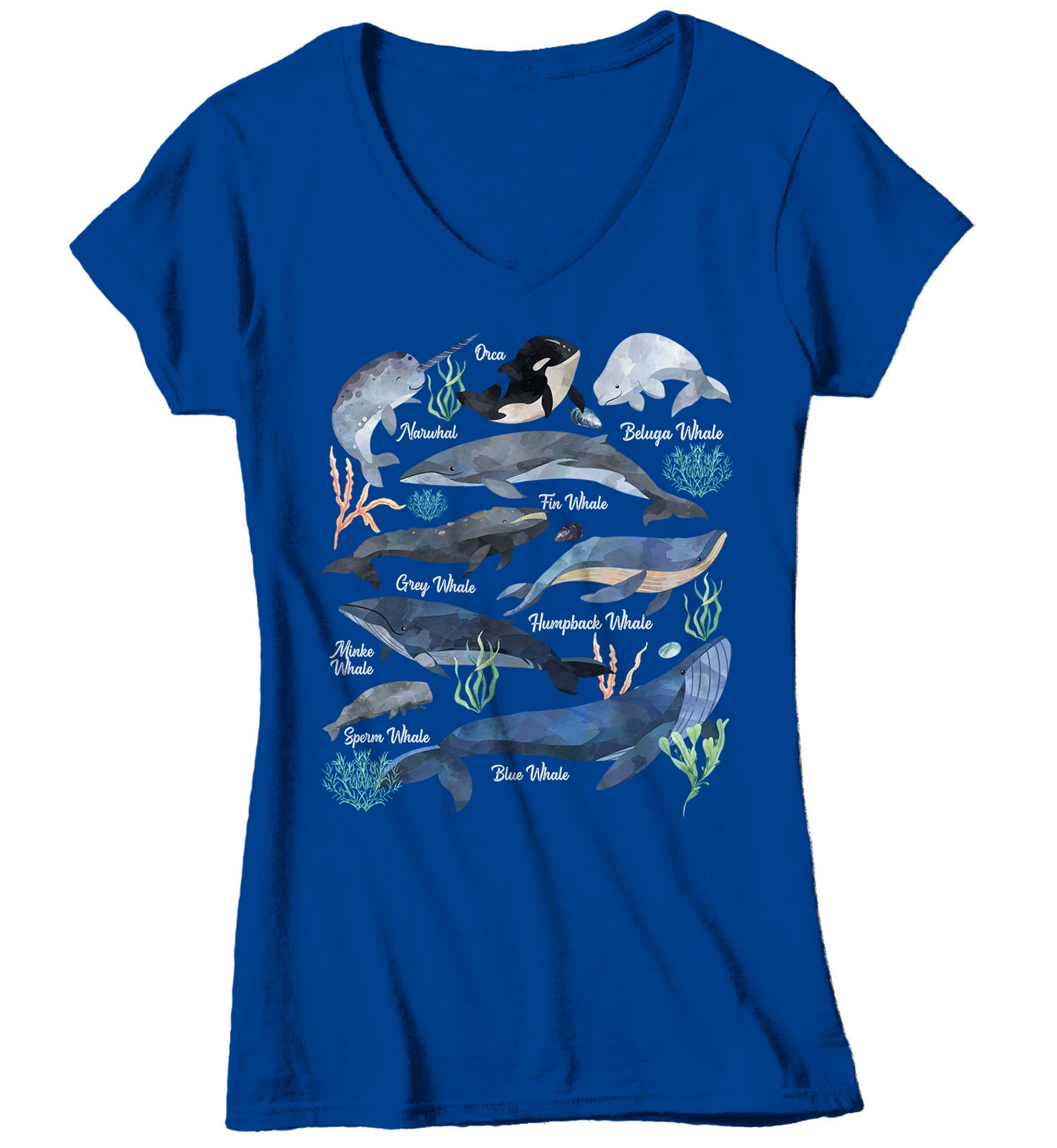 Women's Whale T Shirt Watercolor Whale Shirts Types of Etsy