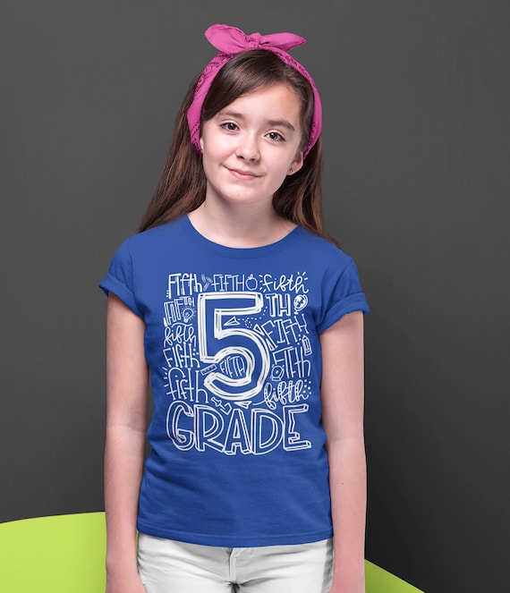 Kids Cute Fifth Grade T Shirt Typography Cool Tee Boy's Girl's 5th Grade Back To School TShirt 5th Grade Shirts