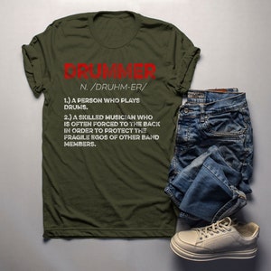 Men's Funny Drummer Shirt Drummer Definition Tshirt Drummer Gift Idea ...